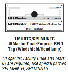 LMUNTG Dual Purpose RFID Tag - Headlamp or Windshield Placement