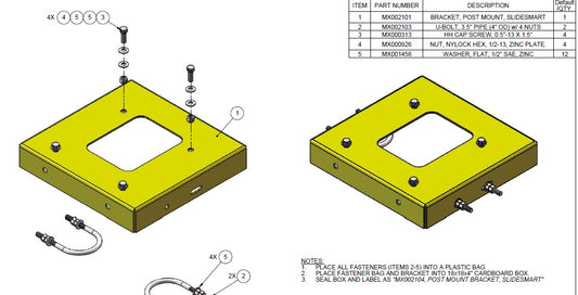 MX002104 – Post Mount Kit for SlideSmart DC