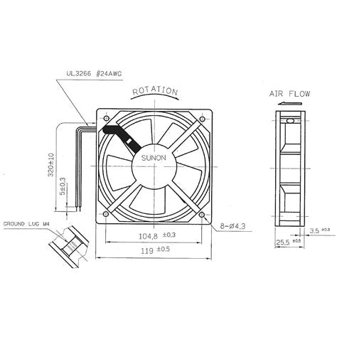 MX002739 – FAN, 120 × 25, 115 VAC