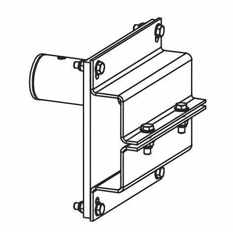 HySecurity MX001043‑P – Side‑Mount Bracket & Clamps for Fiberglass Barrier Arms