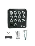 Battery-powered wireless keypad. Digital selector to control up to 3 devices